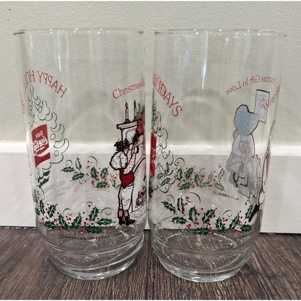 Vintage 1980 Holly Hobbie Coca Cola Christmas Deck the Halls Set